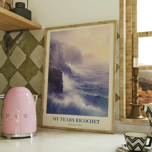 My Tears Ricochet Music Wall Art, Folklore Bedroom