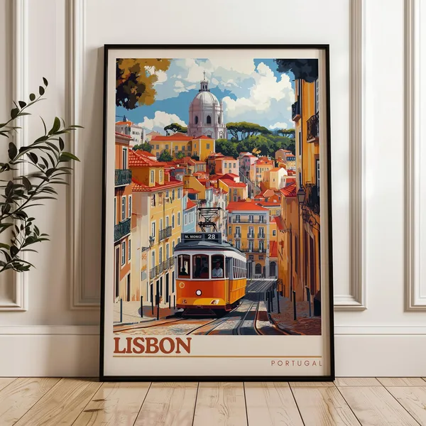Lisbon Illustration Home Office Decor Art Print