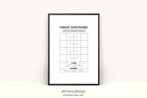 Forgot Your Phone Find The Squares Bathroom Poster