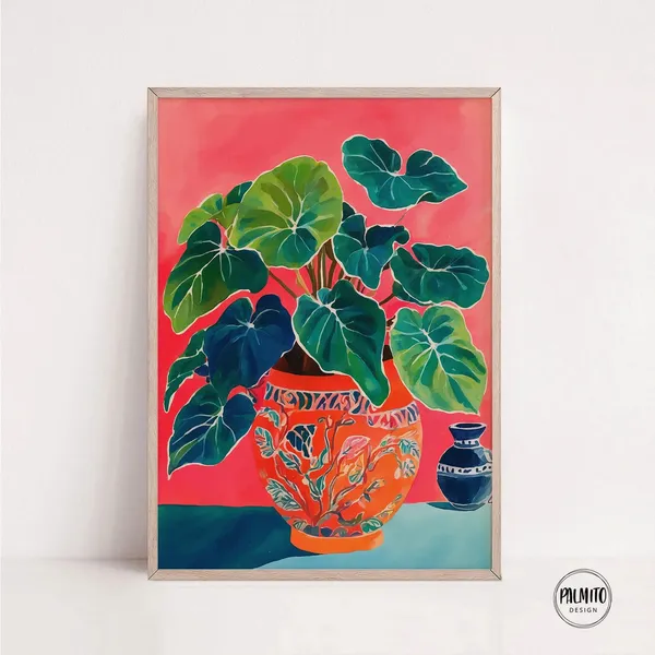 Bold Tropical Plant Illustration, Botanical Wall Art
