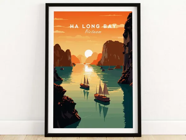Ha Long Bay Travel Poster, Place Wall Art Print