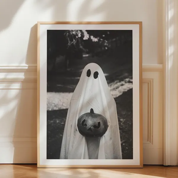 Ghost Portrait Halloween Decor Art Print