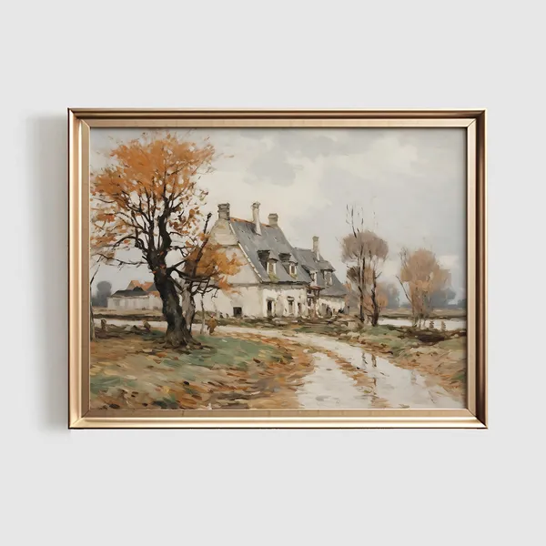 Autumn Landscape Rustic Home Decor Art Print