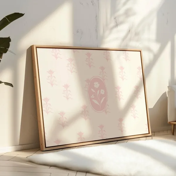 Pink Watercolor Floral Print, Nursery Botanical Decor