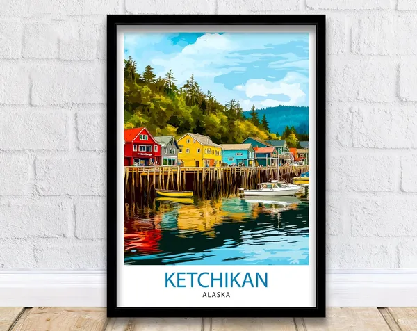 Ketchikan Alaska Travel Poster, USA Place Print