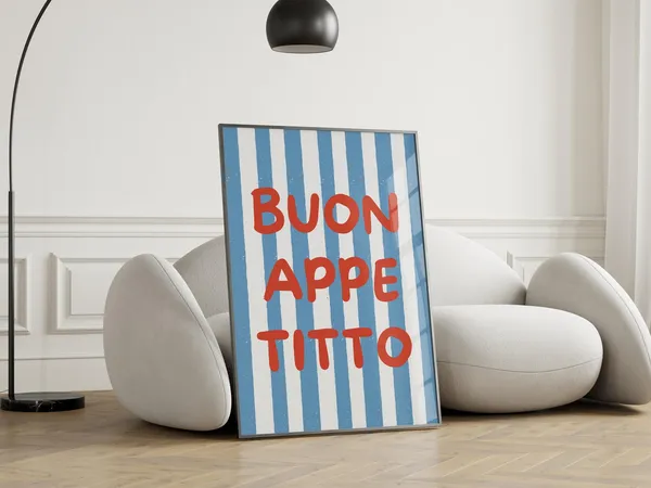 Trendy Pasta Club Retro Kitchen Art Print