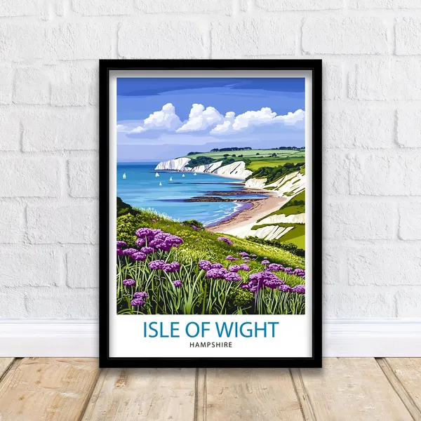Isle Of Wight England Travel Poster, British Decor