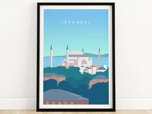 Istanbul Travel Poster, Hagia Sophia Wall Art