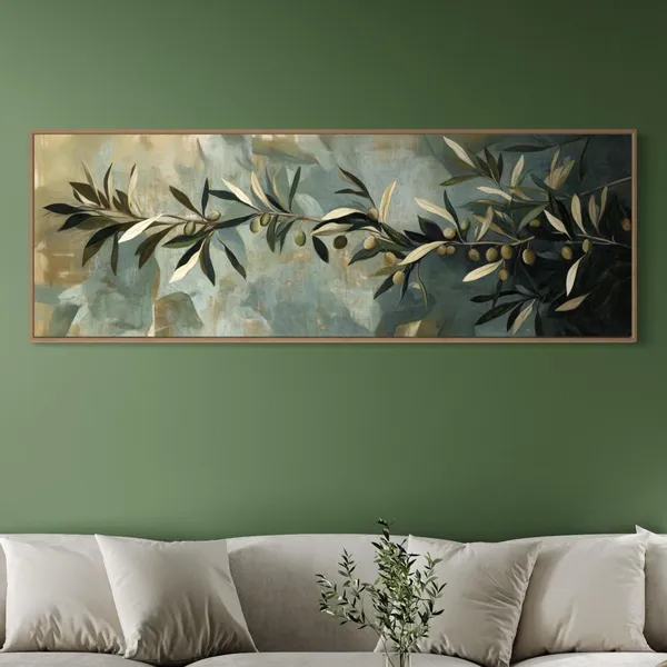 Vintage Olive Branch Botanical Art Print, Mediterranean Decor