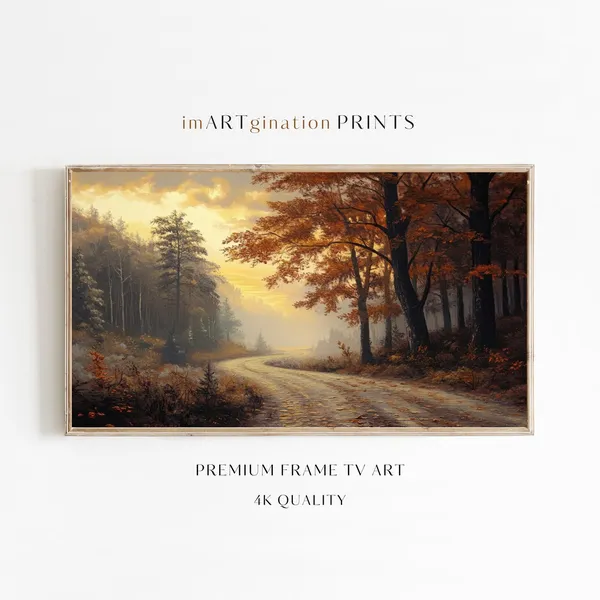 Vintage Autumn Forest Art Print, Rustic Fall Decor