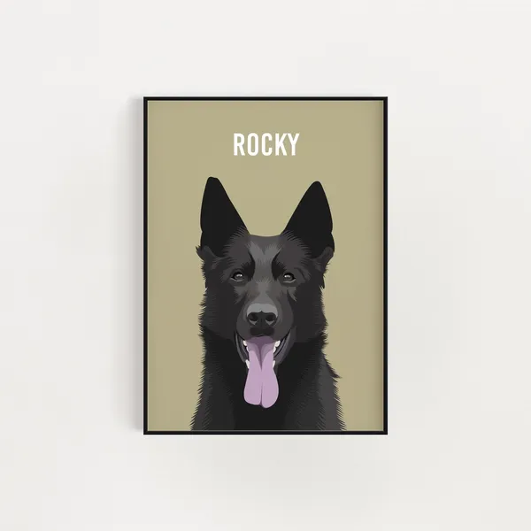Custom Pet Portrait Hand Drawn Pet Art Print