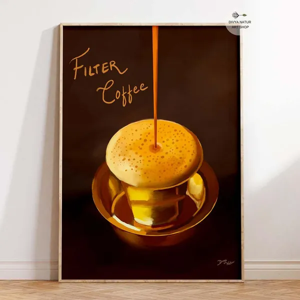 South Filter Coffee Art Print, Traditional Lovers Gift