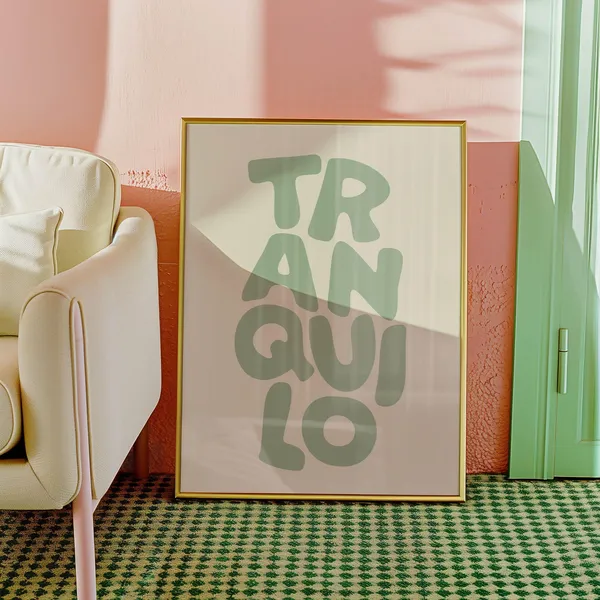 Tranquilo Vacation Vibes Poster Print, Coastal Boho Decor