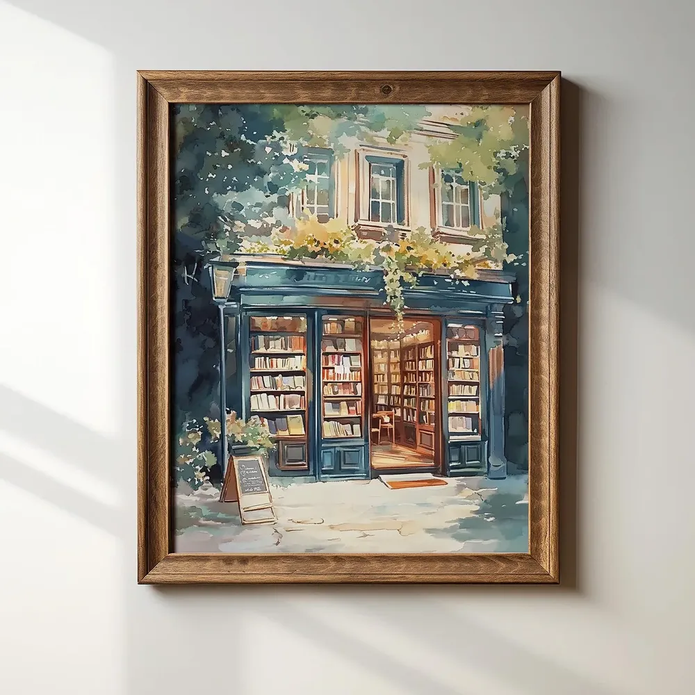New York Bookshop Watercolor Art Print - Image 3