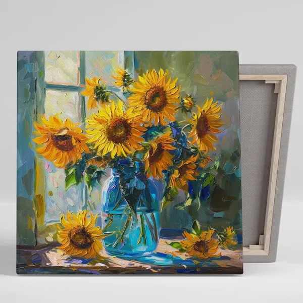 Sunflower Impressionism Art Print, Farmhouse Decor