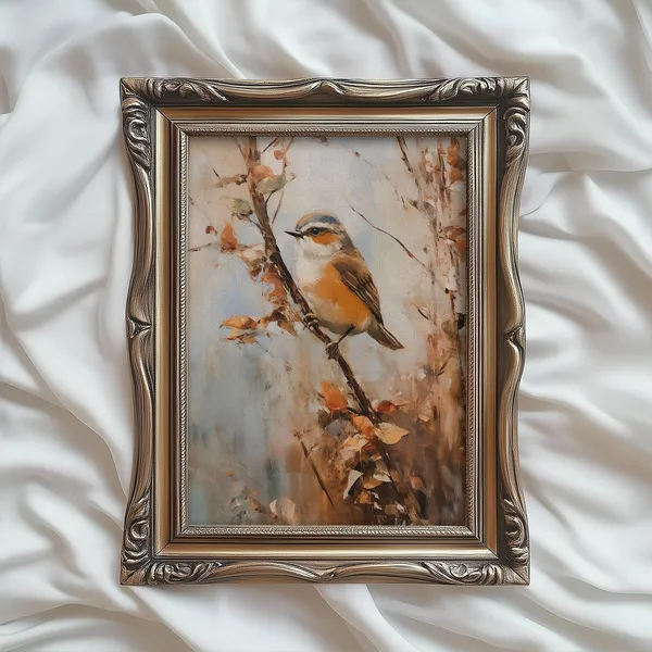 Bird Print, Autumn Seasonal Wall Art Print