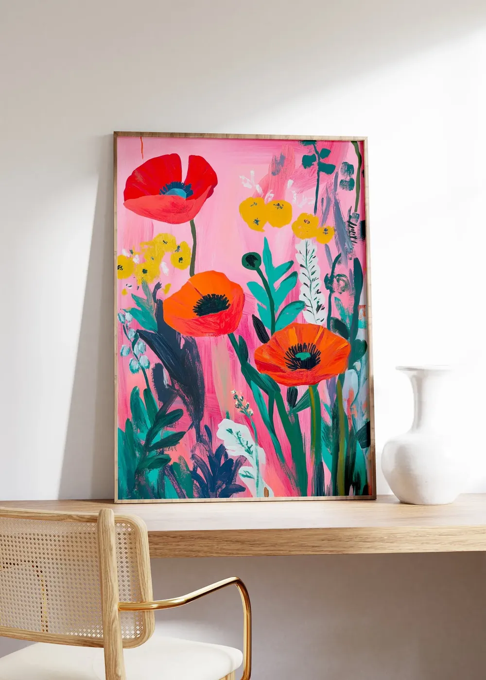 Vintage Red Poppies Poster, Matisse Style Floral Art - Image 4