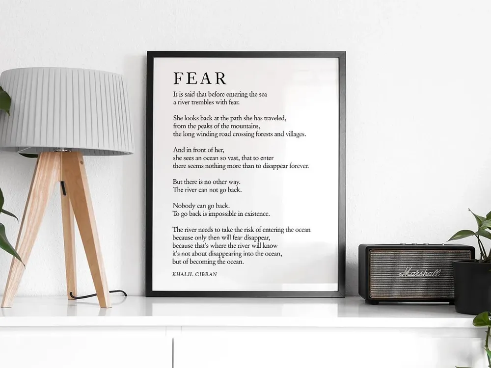 Fear by Kahlil Gibran, Literary Typography Art Print - Image 2