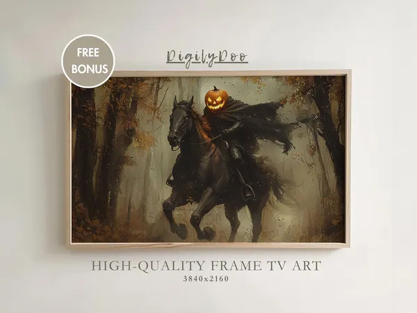 Halloween Headless Horseman Vintage Art Print