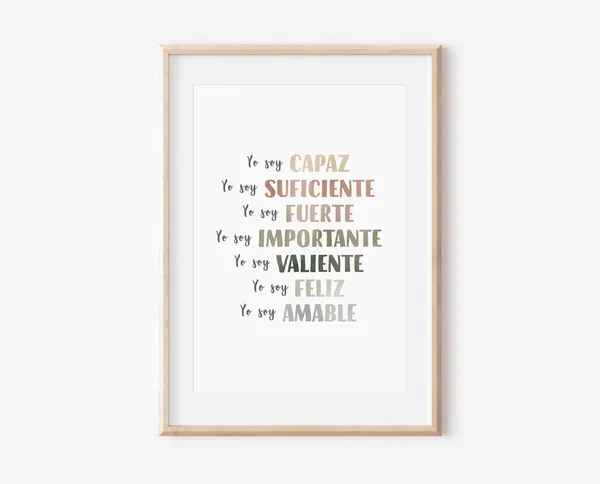 Kids Positive Affirmation In Spanish Poster