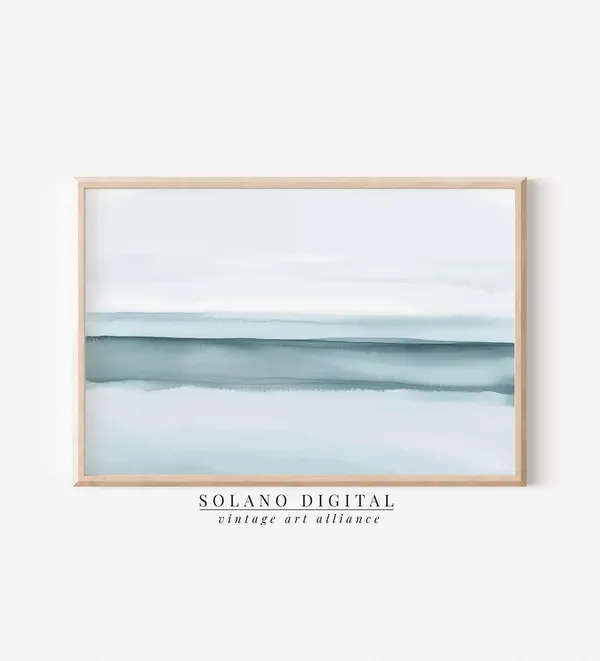 Coastal Watercolor Prints, Abstract Beach Landscape