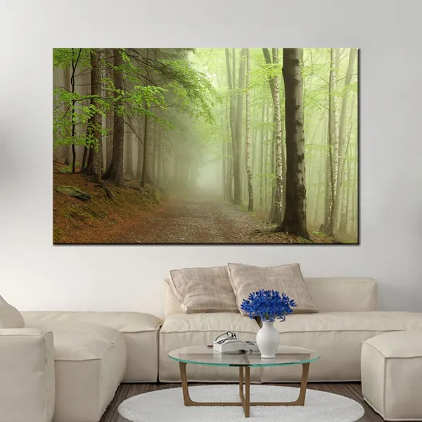 Forest Glass Landscape Art Print, Modern Farmhouse