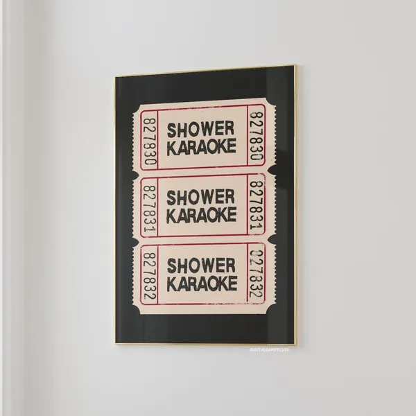 Shower Karaoke Bathroom Trendy Wall Art Poster