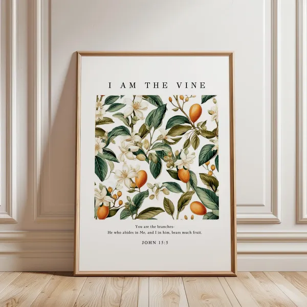I Am The Vine Vintage Scripture Art Print