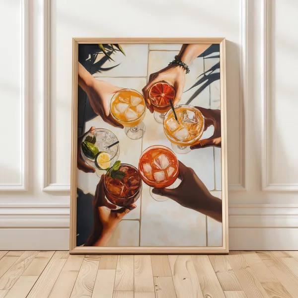 Cocktail Art Print, Trendy Bar Cart Kitchen Decor