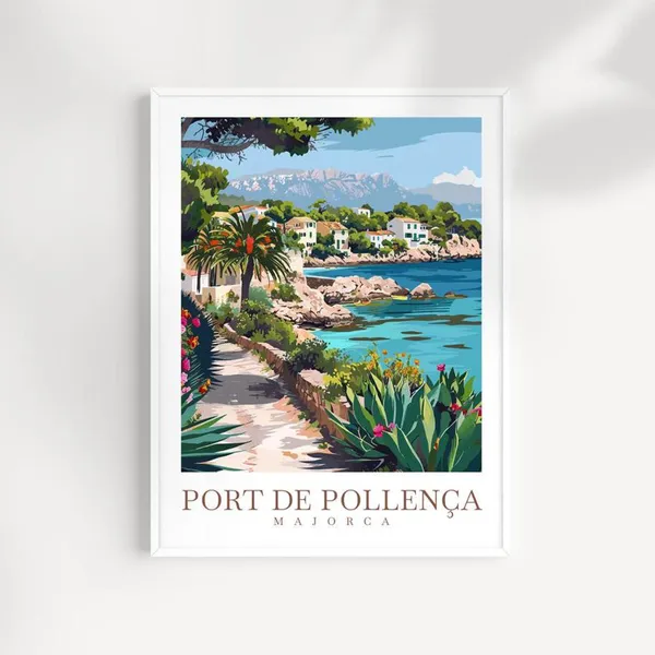 Port De Pollenca Travel Poster, Majorca Wall Art
