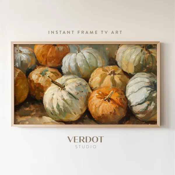 Heirloom Pumpkin Vintage Fall Art Print, Autumn Decor
