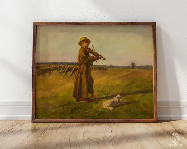 Cowherd by Jozef Chelmonski, Polish Folk Art Print