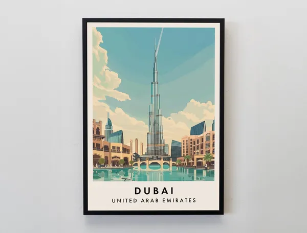Dubai Travel Poster, Place-Inspired Wall Art