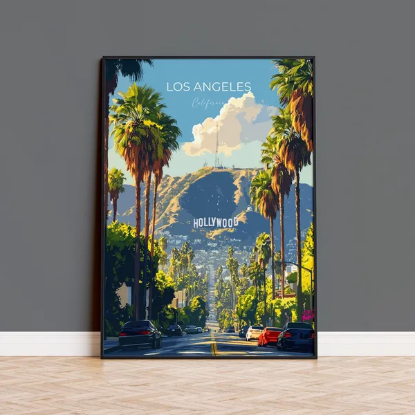 Los Angeles Travel Poster, California City Art Print