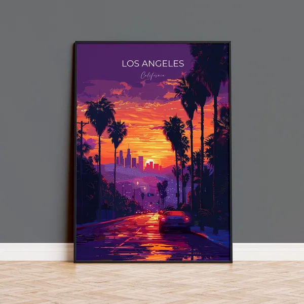 Los Angeles Travel Poster, California Art Print