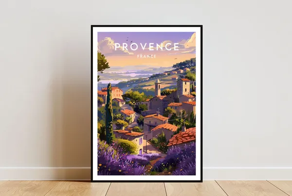 Provence Travel Poster, France Europe Wall Art