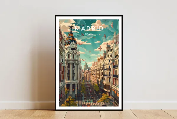 Madrid Travel Poster, Spain Europe Wall Art