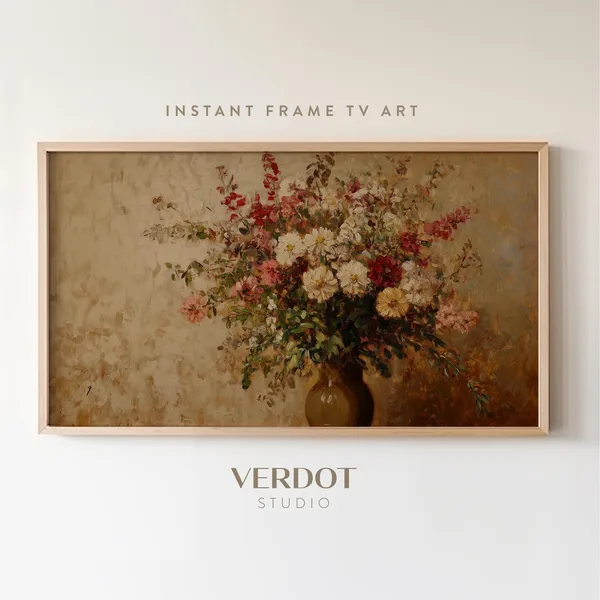 Vintage Flowers Autumn Art Print, Victorian Fall Decor