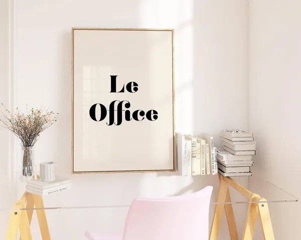 Le Office Minimalist Retro Office Sign Art Print