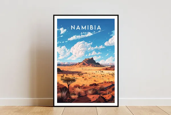 Namibia Travel Print, Africa Wall Art Poster
