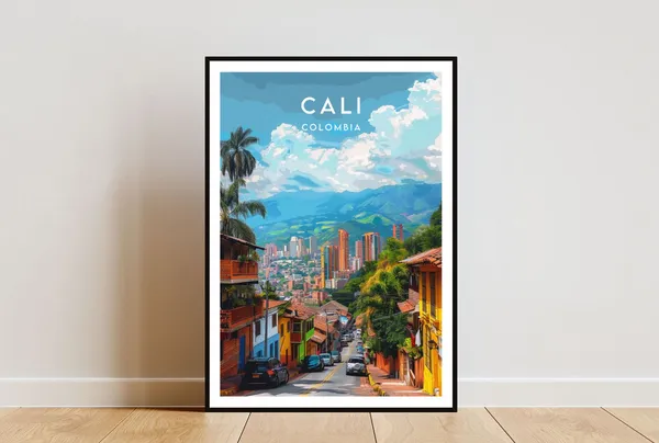 Cali Colombia Travel Poster, South America Art Print
