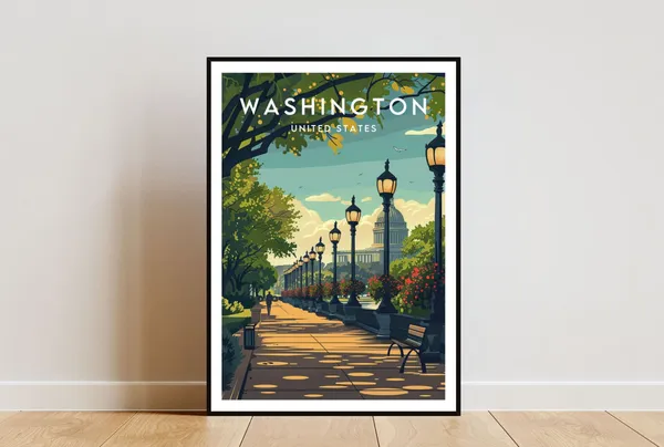 Washington Travel Poster, United States Wall Art
