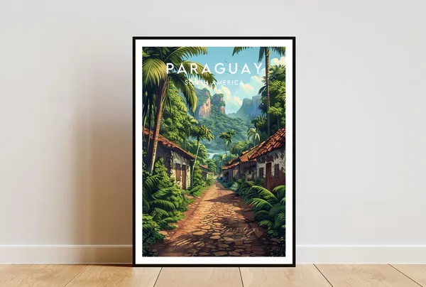 Paraguay Travel Poster, South America Travel Art