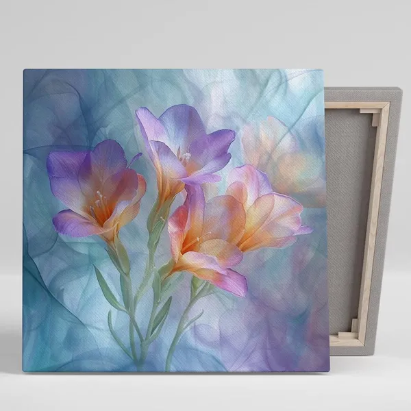Freesia Contemporary Floral Poster Print, Botanical Decor