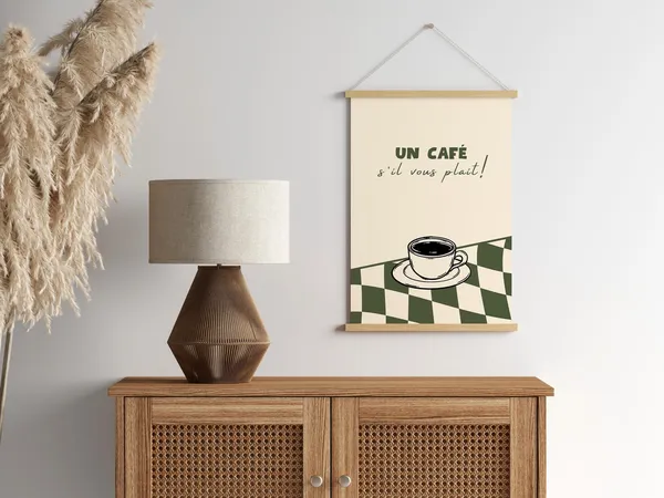 Un Cafe Sil Vous Plait French Cafe Travel Poster