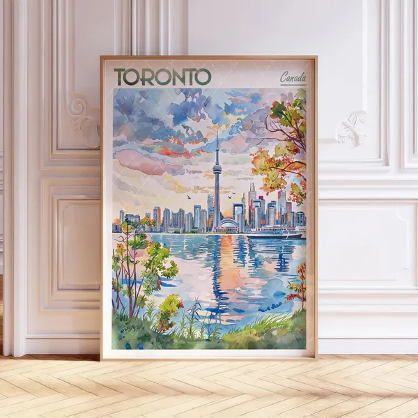 Toronto City Watercolor Wall Art Print