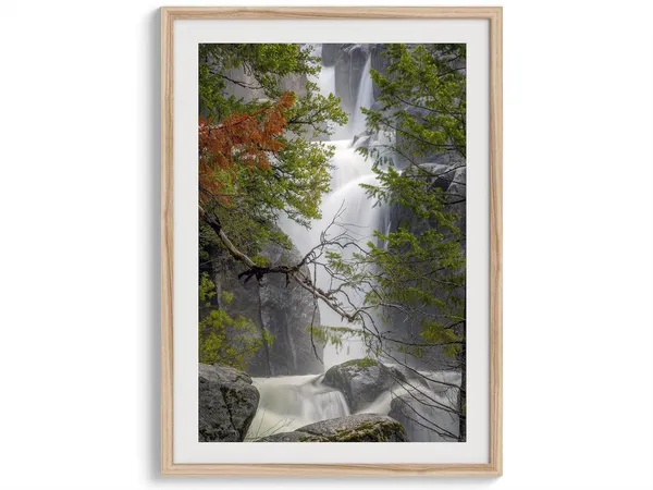 Yosemite Waterfall Minimalist Mountain Art Print