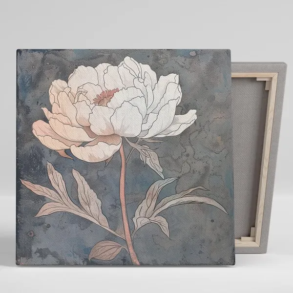 Peony Floral Contemporary Living Room Art Print