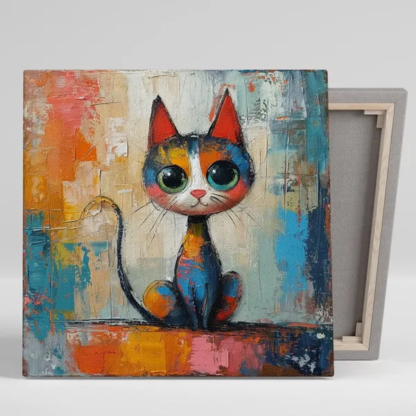 Cat Wall Art Print, Whimsical Contemporary Decor