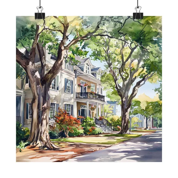 Savannah Painting, Southern Streetscape Art Print